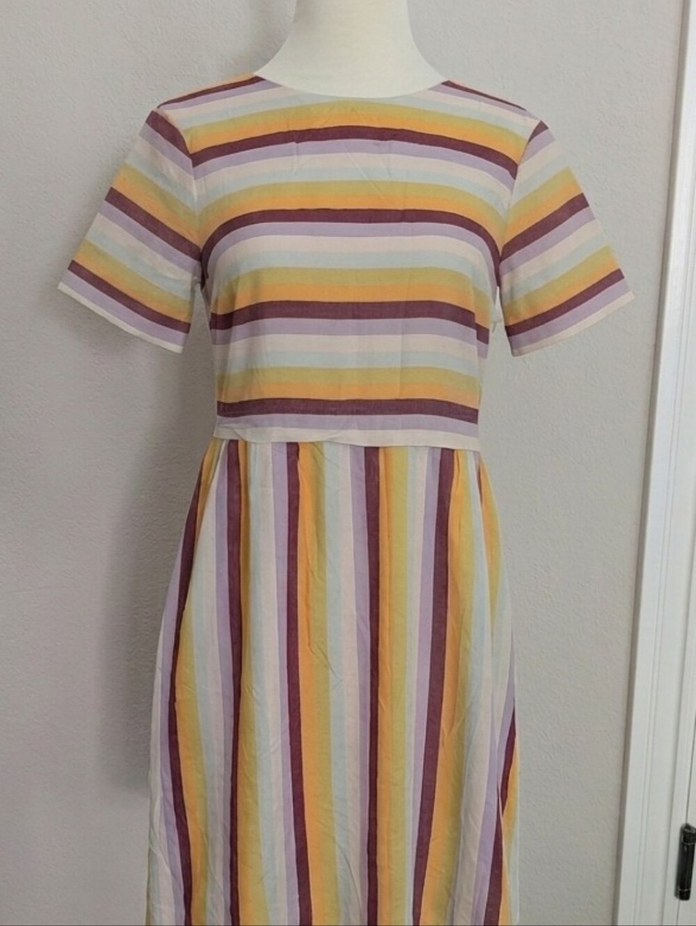 Madewell Striped Dress in Multi Rainbow